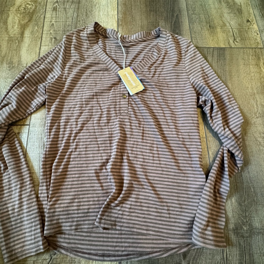 Patagonia Brown Striped Hoodie